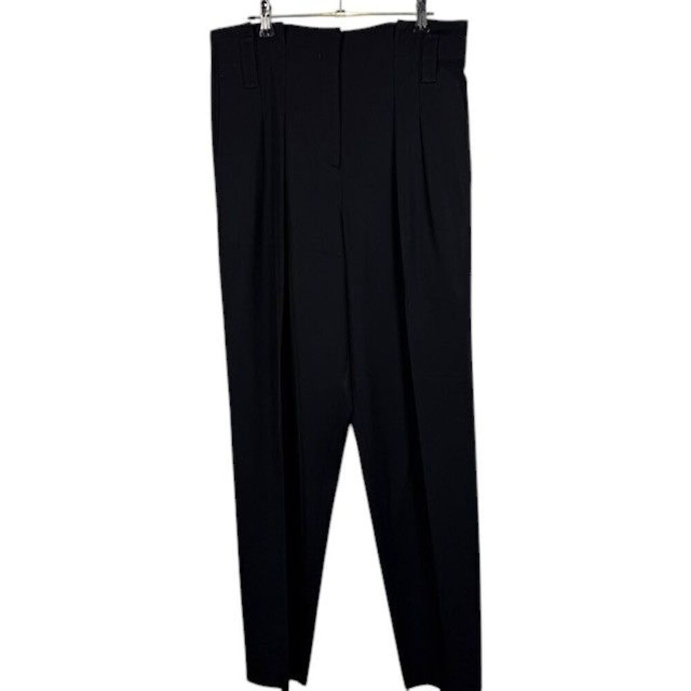 Hugo Boss Torna Wool Stretch Black Trousers Paperback High Waist Women's Size‎ 8